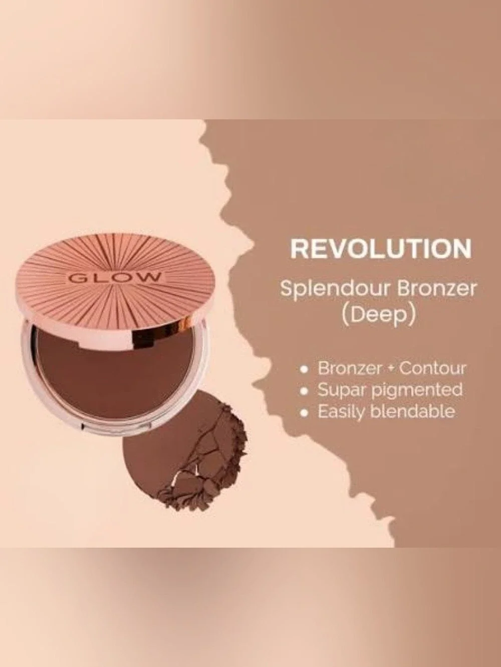 Makeup Revolution Glow Splendour Ultra Matte Bronzer Deep 15.5g New Sealed